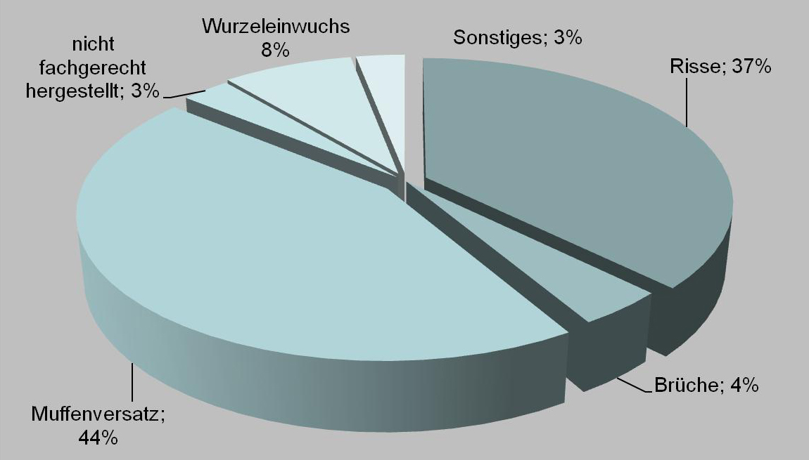 Abbildung 3 - Verteilung der Schäden an Zuleitungskanälen