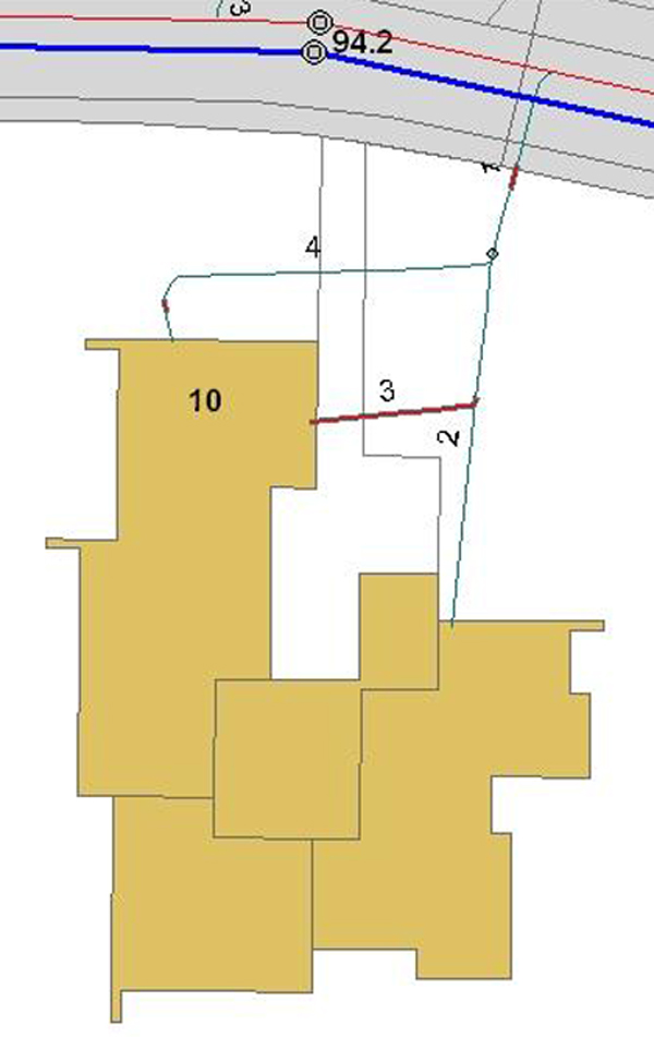 Abbildung 5 - Lageplan der Zuleitungskanäle auf einem Grundstück