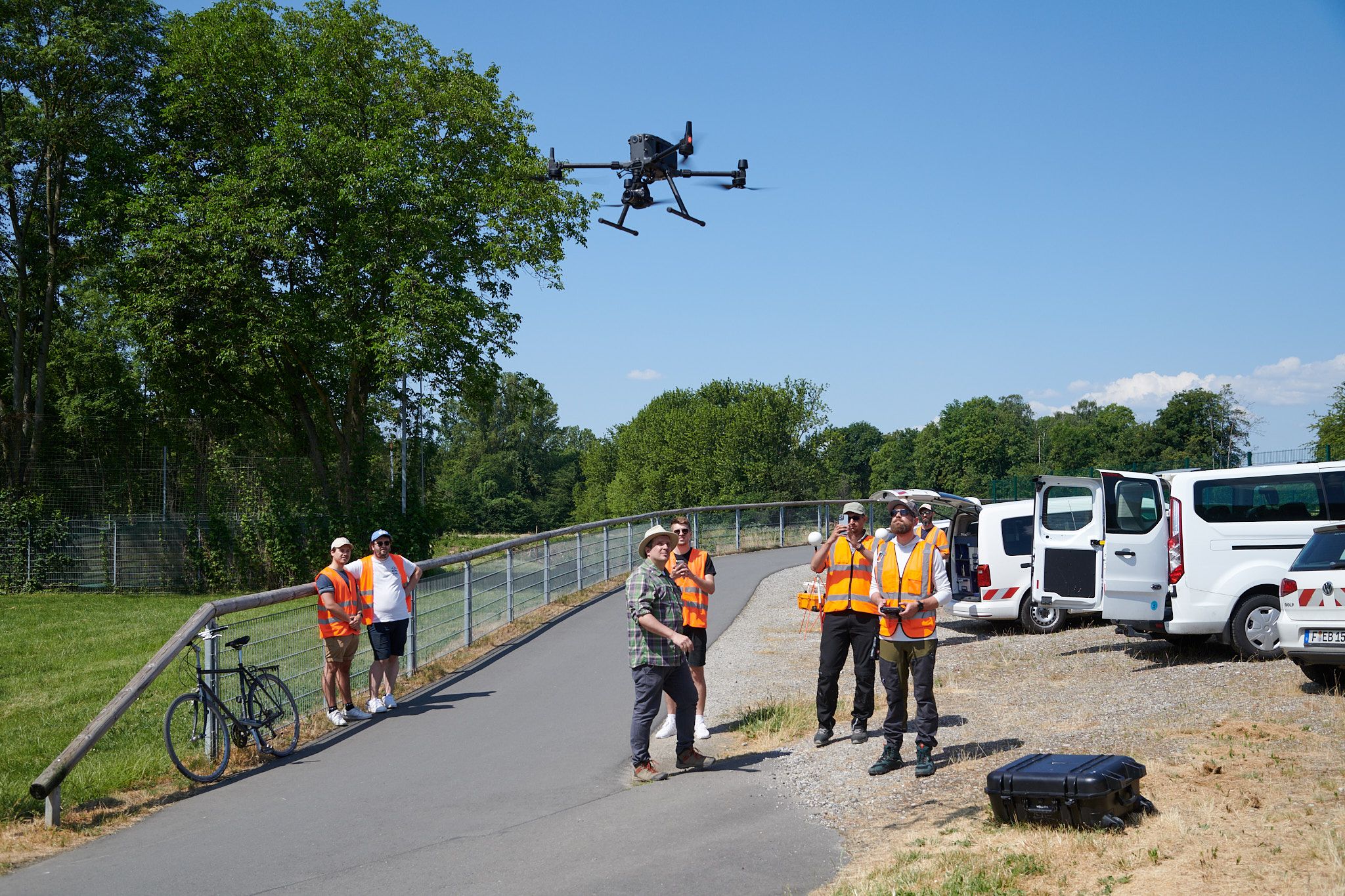 15.06.2023 Vermessungsarbeiten durch das Stadtvermessungsamt in Kooperation mit der Frankfurt University of Applied Sciences